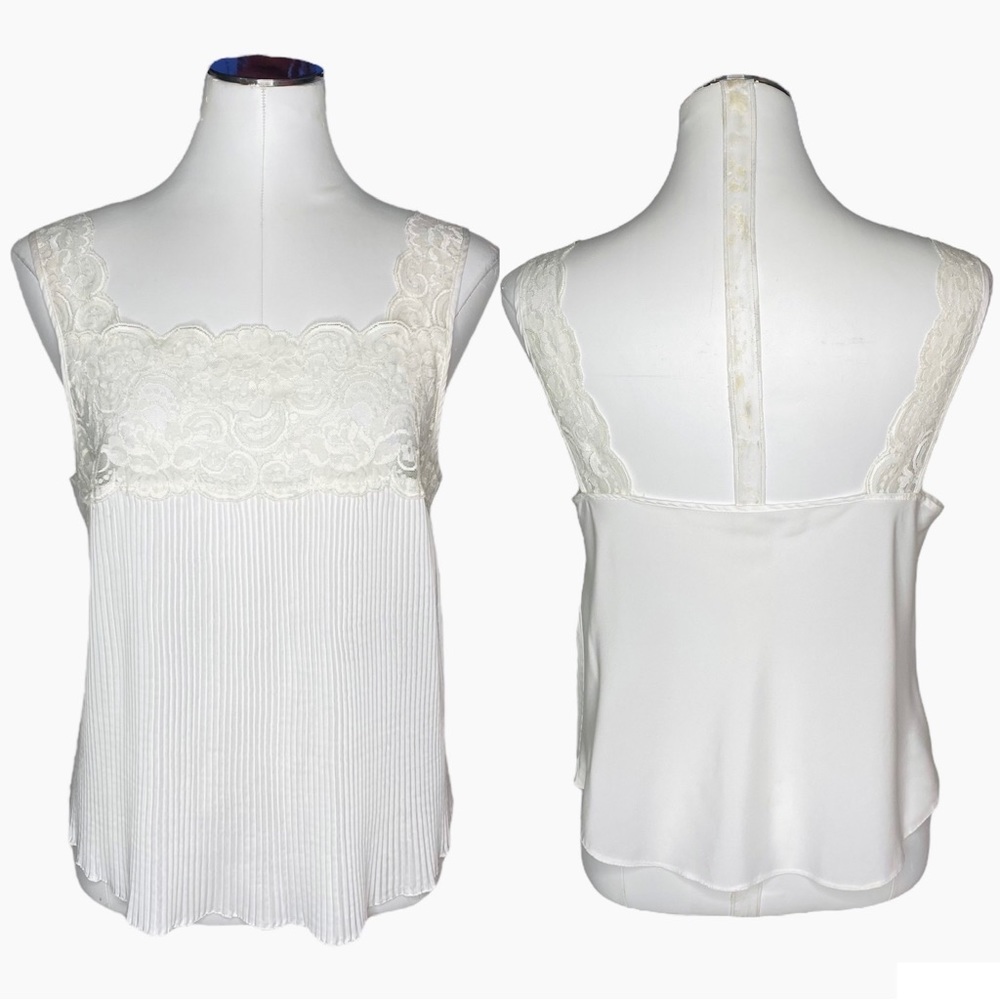 Vintage Lucie Ann Lace Pleated Cami